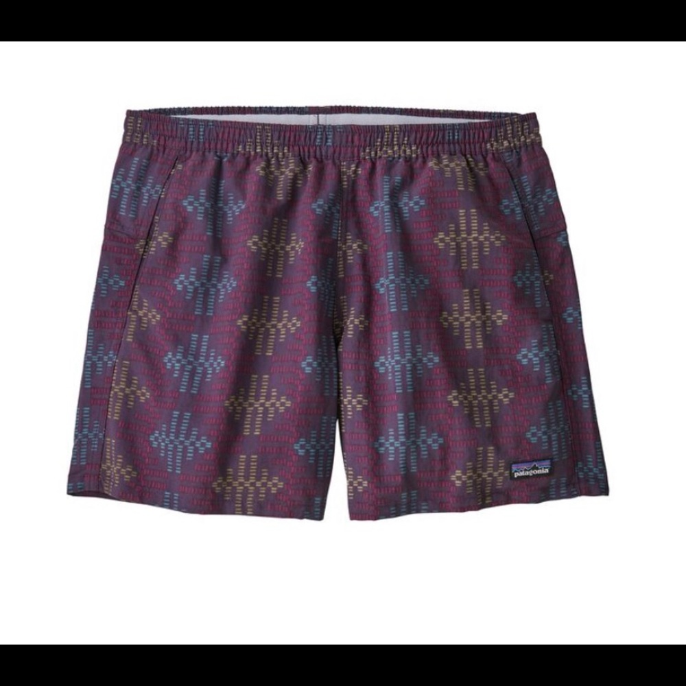 Patagonia Baggies 5” Shorts in Deep Plum Etchings.